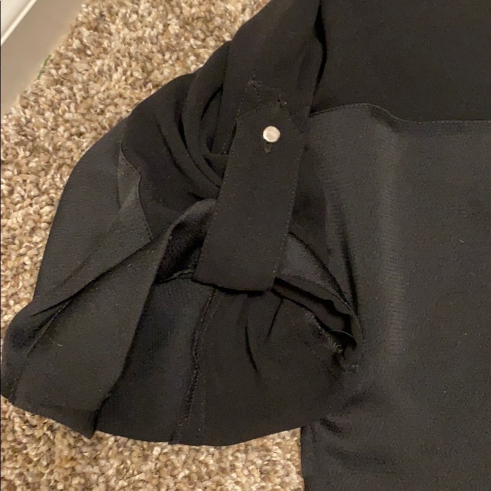 Bebe Cropped Half-Sheer Button Up - Picture 2 of 6